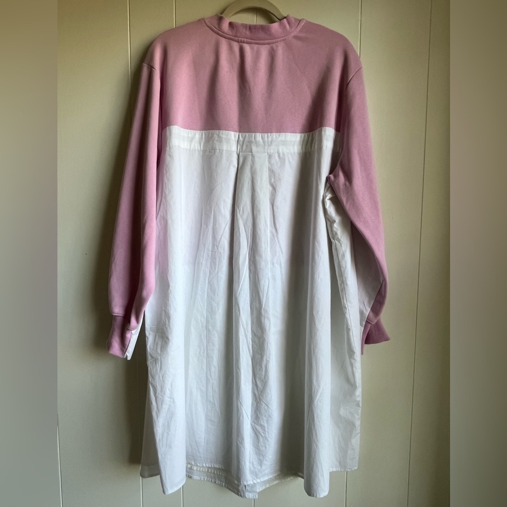 NWT English Factory Women’s Cotton Preppy Resort Pink Sweatshirt Dress Sz 2X - Picture 7 of 16